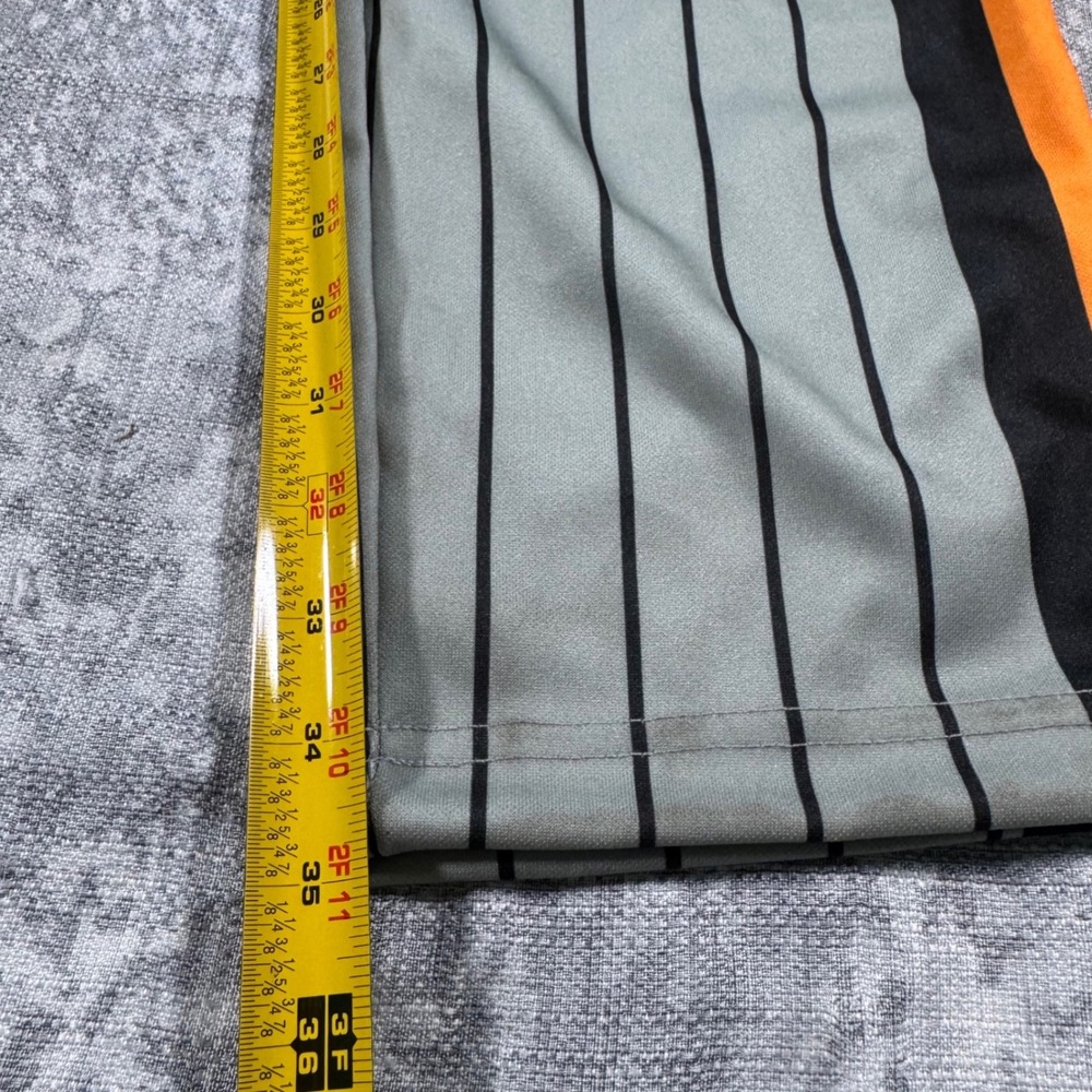 Russell Athletic Baseball Pants Mens XL Grey Orange Pinstripe Side Stripe Sport - Picture 4 of 13